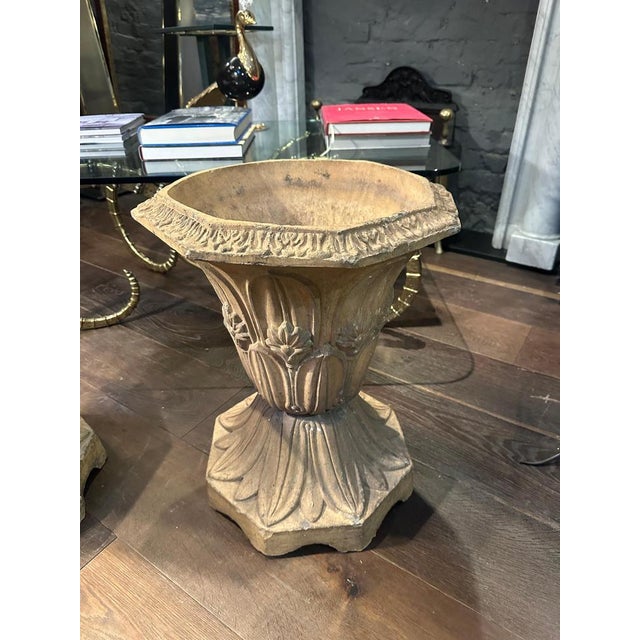 Late 19th Century Antique Buff Terracotta English Urns, 1880, Set of 2 For Sale - Image 5 of 18