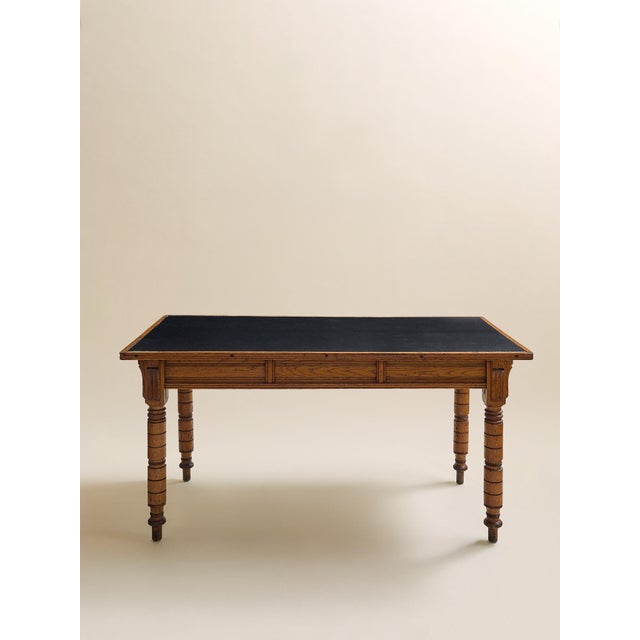 The Vintage Carved-Leg Leather Top Desk For Sale - Image 4 of 16