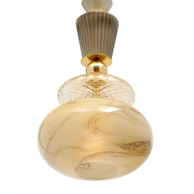 Modern Murano Glass Smoked Pendant Lights For Sale - Image 3 of 9