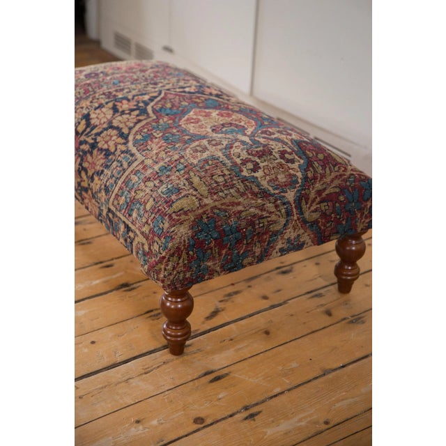 Antique Persian Kerman Rug Ottoman Coffee Table For Sale In New York - Image 6 of 10