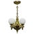Vintage Czech Art Deco Brass and Opaline Glass Globe Pendant Light, 1920s For Sale - Image 15 of 15