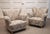 Elegant 1940s Danish lounge chairs, combining generous proportions with a softly sculpted silhouette and exceptional...