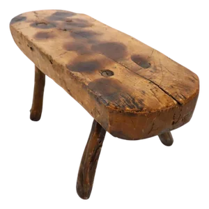 1930s Solid Primitive Mesquite Stool