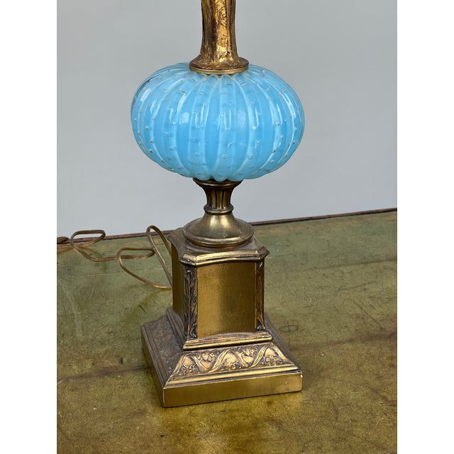 Vintage Pair Mid-Century Venetian Murano Art Glass Lamps For Sale - Image 4 of 12