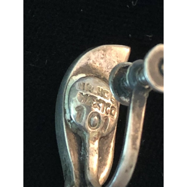 Turquoise 1950s Los Castillo Turquoise Sterling Dangle Earrings - 2 Pieces For Sale - Image 8 of 8