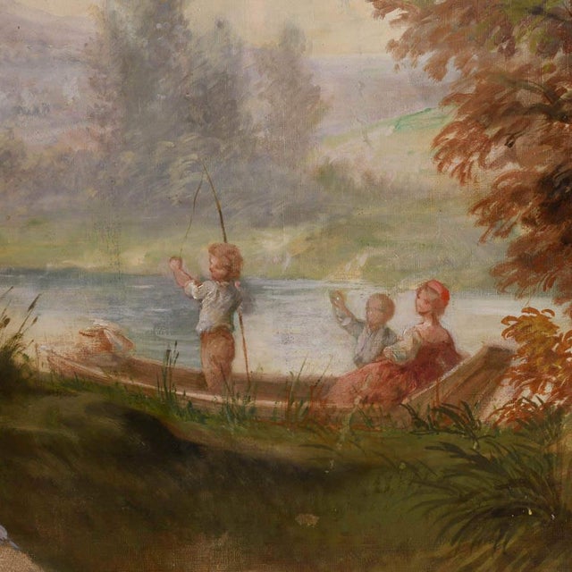 Realism Early 20th Century Antique the Garden of Gallantry in the Manner of Jean-Baptiste Joseph Pater For Sale - Image 3 of 9