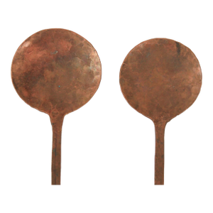 Pair of Vintage Decorative Hammered Copper Serving Spoons