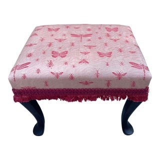 Early 20th Century Antique Queen Anne Style Footstool For Sale
