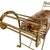 Hollywood Regency Vintage Hollywood Regency Gilt Metal Pagoda Bench With Tiger Print Upholstery and Paw Feet For Sale - Image 3 of 6