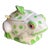 1970s White and Green Frog Marmalade Condiment Server For Sale