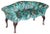 Small Window Seat Bench Sofa with Birds of Paradise Upholstery For Sale