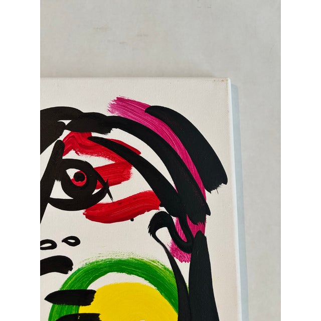 Abstract Peter Keil Abstract Portrait Painting on Canvas For Sale - Image 3 of 5