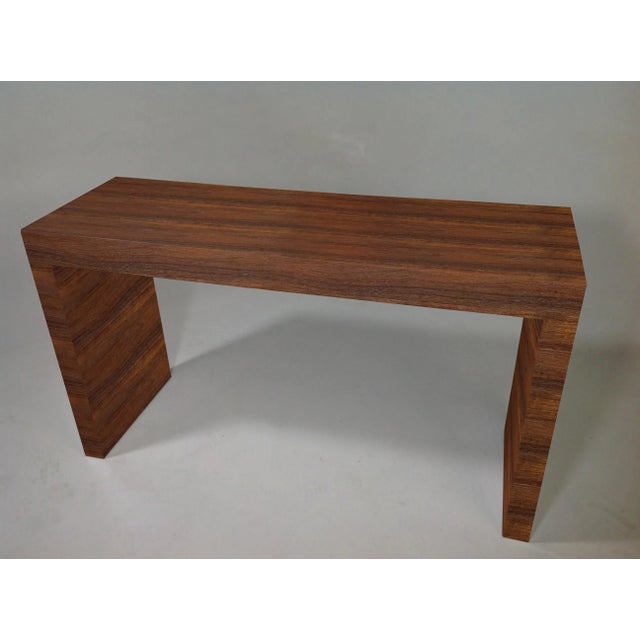 1980s Modern Mid Century Walnut Style Regency Console For Sale - Image 5 of 6