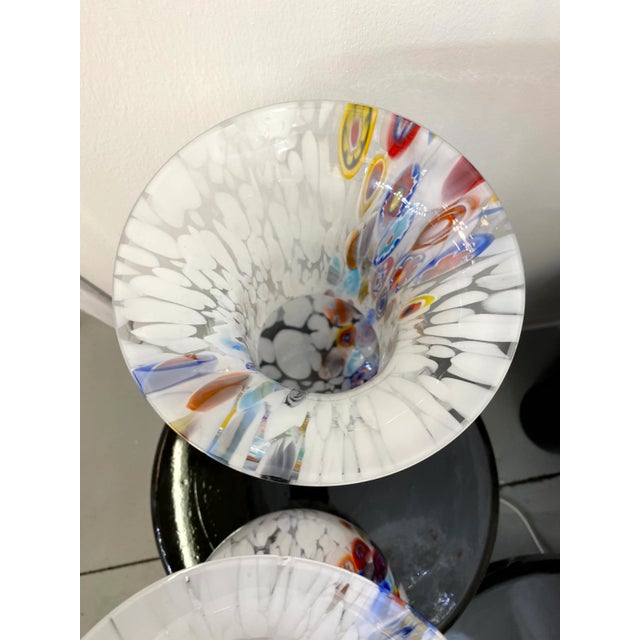 Glass Set of 2 Contemporany Vases Murrine Sphere in Murano Style Glass With Multicolored Murrine Like Venini Style For Sale - Image 7 of 13