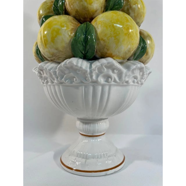 1960s Large Vintage Italian Ceramic Lemon Topiary For Sale - Image 5 of 14