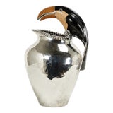 Mid Century Silver Plate Pitcher With Toucan Handle by Emilia Castillo For Sale