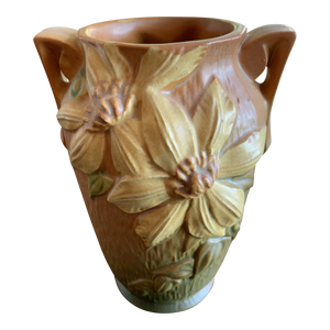 Roseville Clematis Autumn Brown Vase