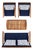 Fontana 4-Piece Outdoor Set, Natural/Navy Cushion With Blue & White Mosaic Pillows For Sale In Philadelphia - Image 6 of 10