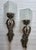 Vintage Art Nouveau Deco Light Old Lamp Lion Mermaid Wall Sconces Fixture Brass & Star Glass Shade Light Lamp - a Pair For Sale - Image 4 of 5