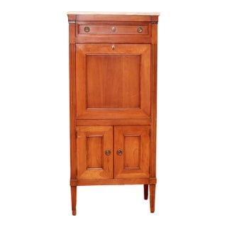 Antique Marble Top Tall Secretary Desk For Sale