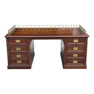 Antique Victorian Mahogany Campaign Desk, 1850 For Sale