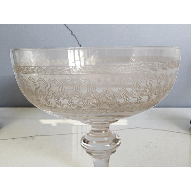 Crystal Champagne Glasses, Late 19th-Early 20th Century, Set of 7 For Sale - Image 3 of 6