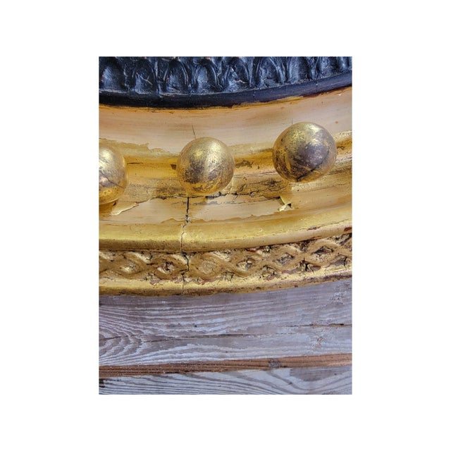 Early 19th Century A Carved and Gilded English Regency Convex Mirror For Sale - Image 5 of 13