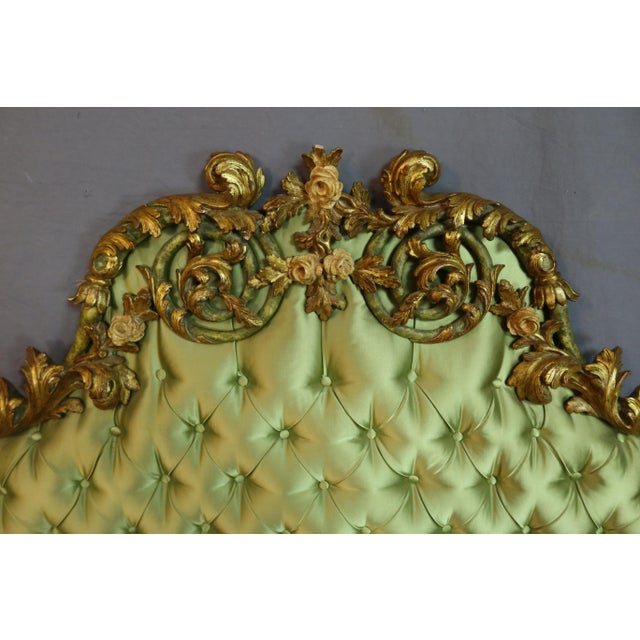Louis XV Style Bed in Gilded Wood, 1950s For Sale - Image 6 of 13