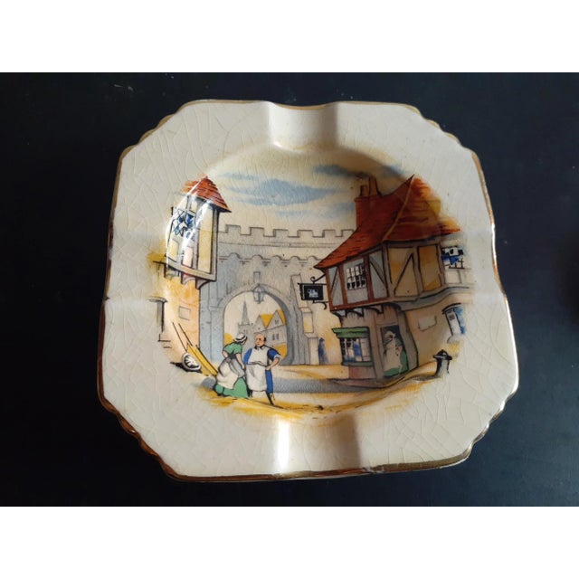 Ceramic 1940s Royal Winton England Square Ashtray For Sale - Image 7 of 7