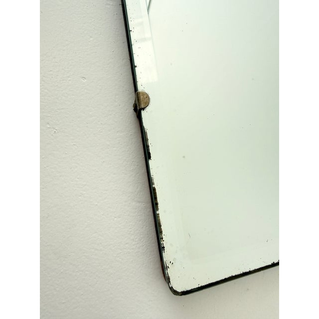 Art Deco Frameless Scalloped Wall Mirror, 1940s For Sale - Image 9 of 14