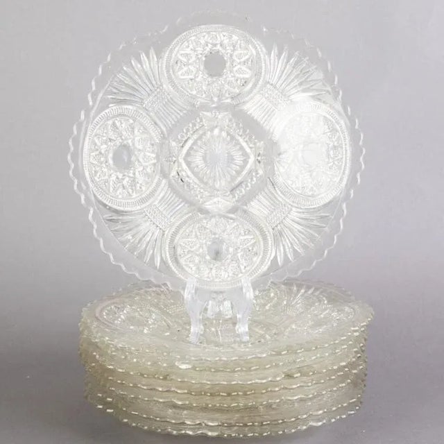 Antique VictorianPressed Glass Dish from Davidson, Set of 8 For Sale - Image 4 of 4