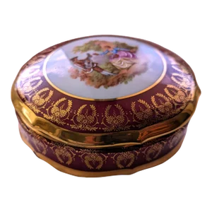Early 20th Century Gold Toned Accented Limoges Trinket Box