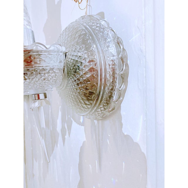 1980s Crystal Wall Sconces With Spear Crystals - A Pair For Sale - Image 9 of 13