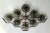 Italian midcentury flush mount with eight smoky Murano glass shades mounted on solid brass frame in bronze finish / Made...