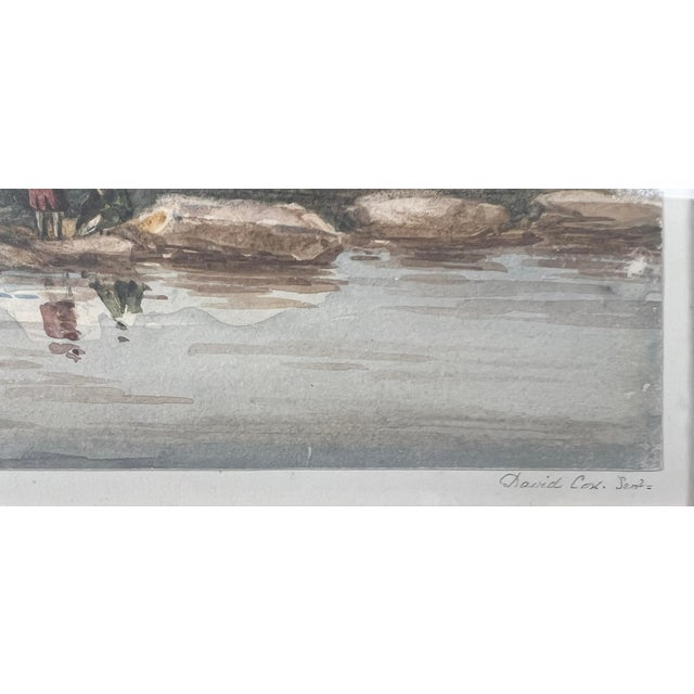 Paint On the Moors - England Original Watercolor 19th Century by David Cox the Younger For Sale - Image 7 of 8