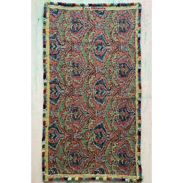 Swedish Folk Art Pomegranate Embroidery Tapestry by Edna Nihlén, Sweden, 1956 For Sale - Image 12 of 16