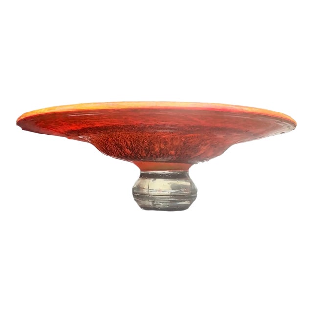 Vintage Swirls Multicolor Heavy Novica Glass Wide Fruit Bowl Murano Style, Brazil For Sale