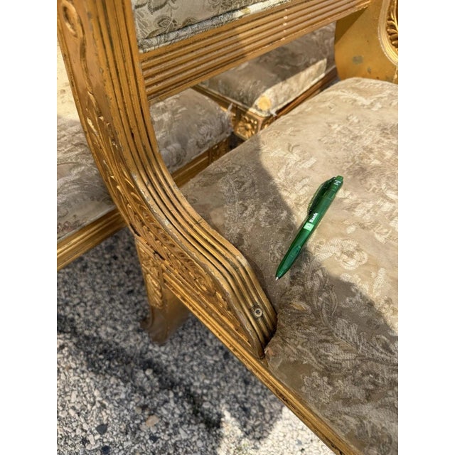 Late 20th Century Neoclassical Regency Style Gold Carved Wood Dining Room Chairs - Set of 10 For Sale - Image 12 of 18