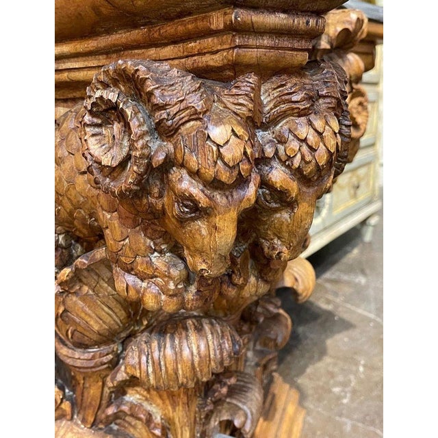 Neoclassical 19th Century Austrian Carved Pine Neo Classical Console With Slate Top For Sale - Image 3 of 8