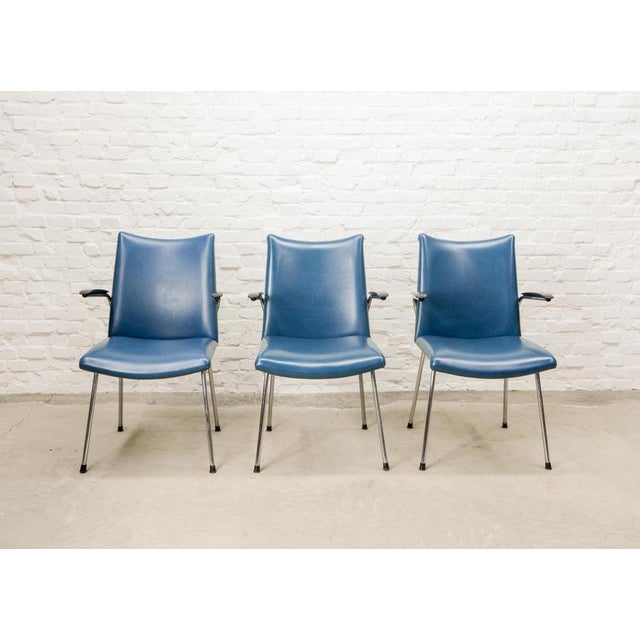 Dutch Chromed Dining Chairs from Gebr. De Wit, 1960s, Set of 3 For Sale - Image 16 of 16