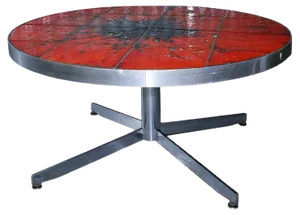 Danish Ceramic Top Coffee Table, 1960s
