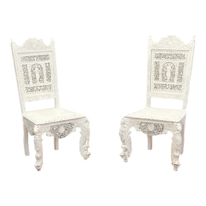 Pair of Beautifully Carved Anglo-Indian Chairs