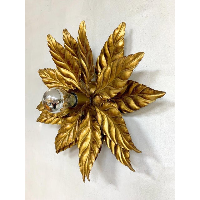 Vintage Gold Gilded Wall Sconce attribubted to Hans Kögl, 1970s For Sale - Image 4 of 5