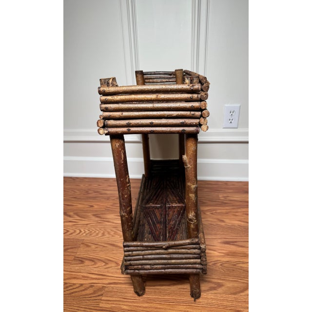 Antique Adirondack Twig Two Tiered Side Table For Sale - Image 4 of 12
