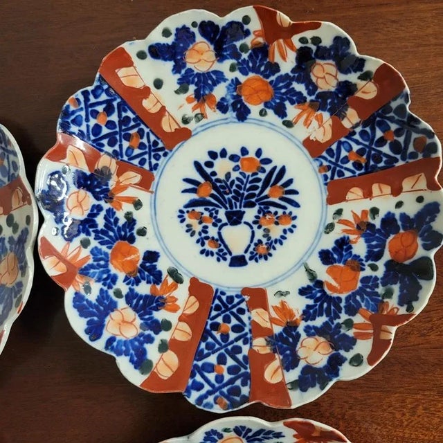 Antique Japanese Imari Scalloped Plates - Set of 6 For Sale In Raleigh - Image 6 of 9