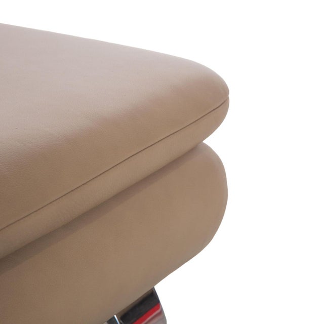 Set of Light Brown Leather Rodrigo Corner Sofa and Ottoman with Manual Function from Contur For Sale - Image 13 of 18