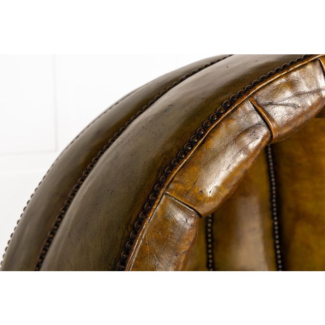 Large 18th Century English Leather Porters Chair For Sale - Image 15 of 17