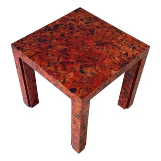R & Y Augousti Red Penshell Side/End Table, France 1970 For Sale