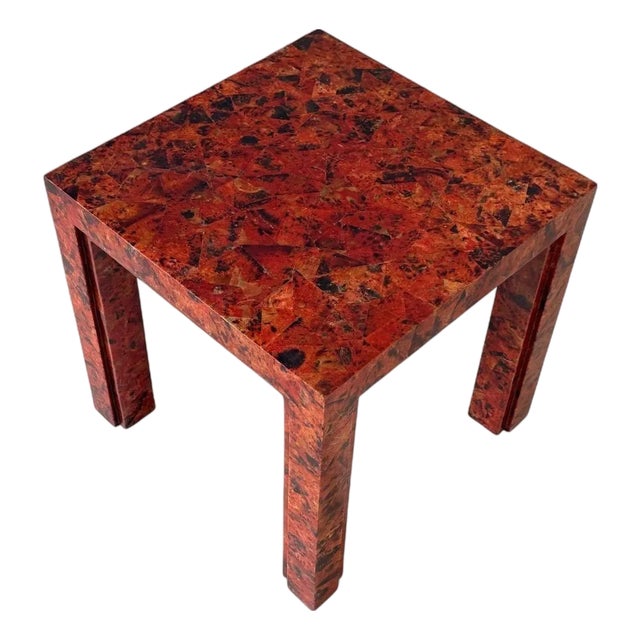 R & Y Augousti Red Penshell Side/End Table, France 1970 For Sale