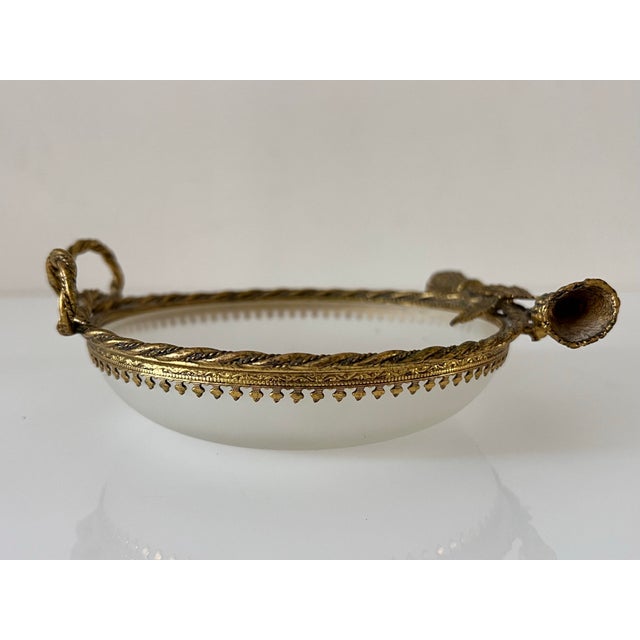 Antique French Ormolu & Opaline Catchall Bowl, Louis XVI Revival For Sale - Image 10 of 12